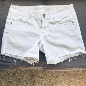 American Eagle White Fringe Shorts